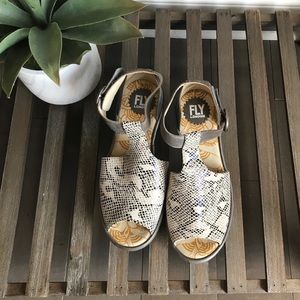 Fly London Yosi Women's Platform Wedge Snake